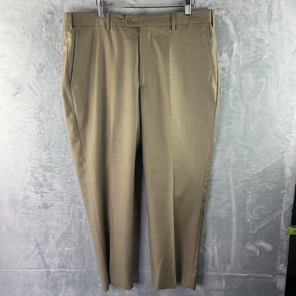 Santorelli Loro Piana Roma Wool Dress Pants Mens 38x28 Tan Brown Italy